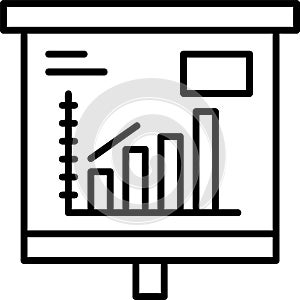Escalating Bar Graph Outline Vector Icon