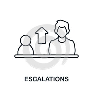 Escalations icon. Line element from customer relationship collection. Linear Escalations icon sign for web design