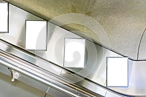 Escalator Ad Space Advertisement Subway Station Metal Interior C