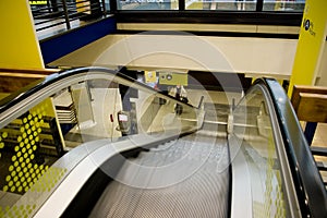 Escalator at an airport.