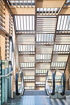 Escalator - automatic staircase for up and down in building