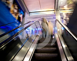 Escalator blur.