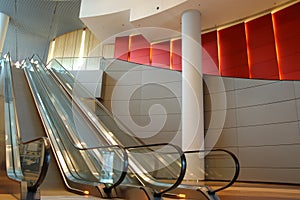 Escalator in business building