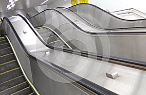 Escalator closeup at the subway station