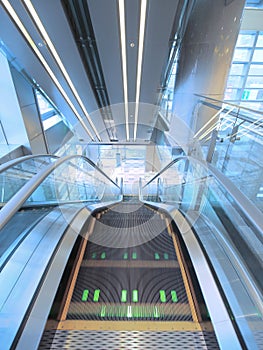 Escalator in department store