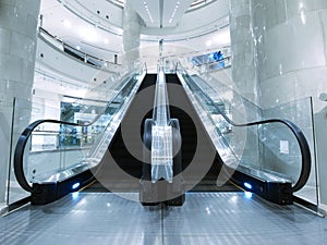 Escalator in department store