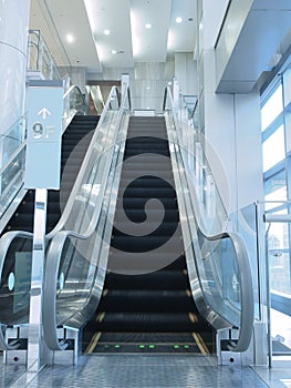 Escalator in department store