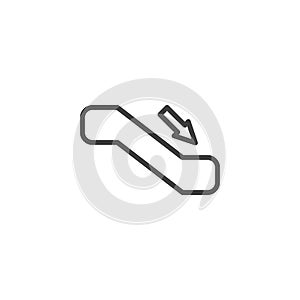 Escalator down line icon