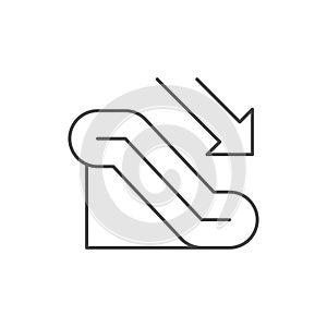 Escalator down line outline icon