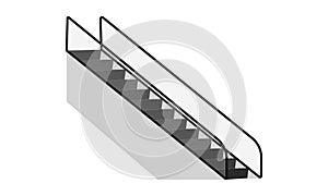 escalator illustration on white background