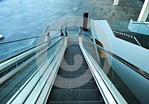 Escalator inside a commercial building