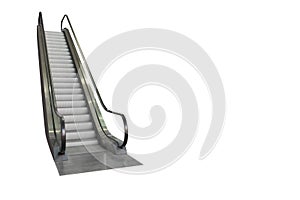Escalator isolated on white background, clipping path included.