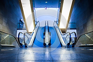 Escalator in modern building