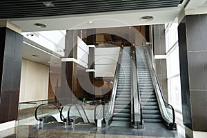 Escalator in modern building