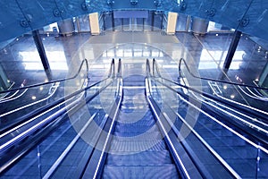 Escalator in new airport terminal