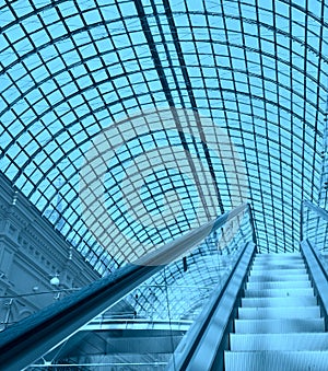 Escalator in a shopping mall