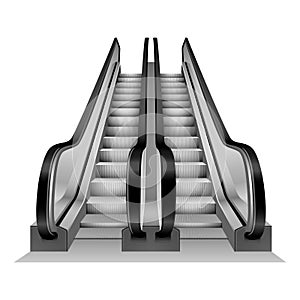 Escalator stairs mockup, realistic style