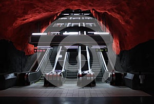 Escalator stairs subway metro photo