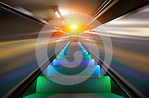 The escalator of subway station