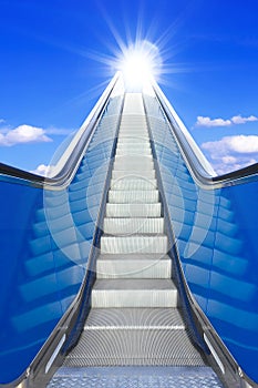 escalator sun bright future background