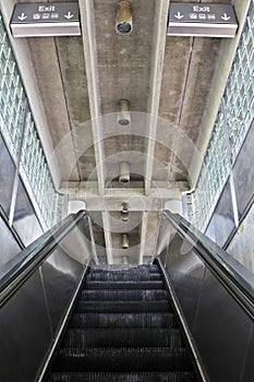 Escalator to public transport station