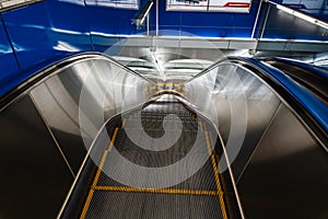 An escalator on the Tokyo Subway