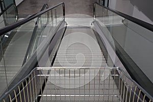 Escalator for trolley shopping car in depart meant store for customer use in case