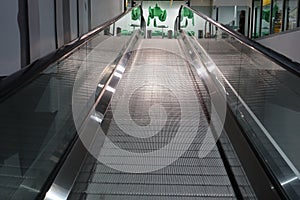 Escalator for trolley shopping car in depart meant store for customer use in case
