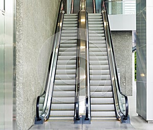 Escalator,Up and down escalators in public building