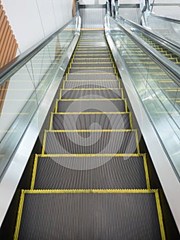 Escalator,Up and down escalators in public building