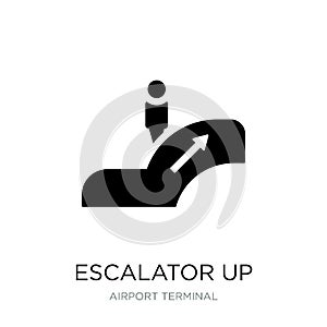 escalator up icon in trendy design style. escalator up icon isolated on white background. escalator up vector icon simple and