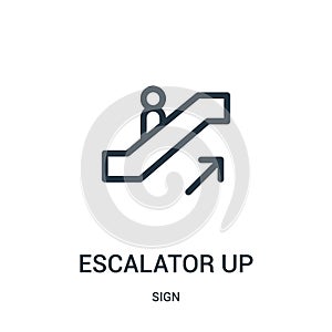 escalator up icon vector from sign collection. Thin line escalator up outline icon vector illustration