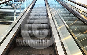 Escalators at the cinemas with industry architecture design