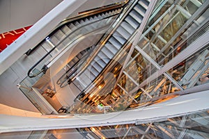 Escalators in a department store
