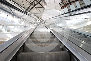 Escalators in mall