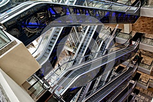 Escalators in the mall