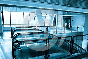 Escalators in modern business center