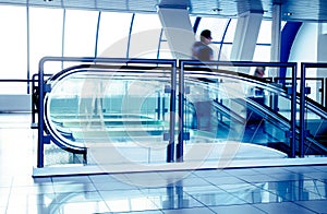 Escalators in modern business center