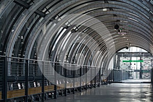 escalators at the Pompidou Center in Paris