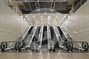 Escalators in Underground Tunnels photo