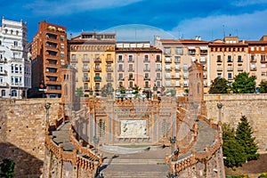 Escalinata del Ovalo staircase in Spanish town Teruel photo