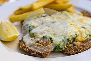 Escalope in spinach