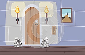 Escape Ancient Room Interior, Reality Quest for People Finding Way out and Searching of Treasure Vector Illustration