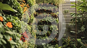 Escape the concrete jungle and find solace in this urban homes unique vertical garden design providing fresh and photo