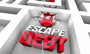 Escape Debt Trap Break Free Financial Bankruptcy Trouble 3d Illustration