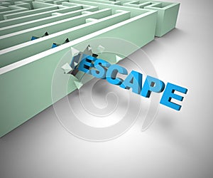 Escape flee and break away from jail To Freedom - 3d illustration