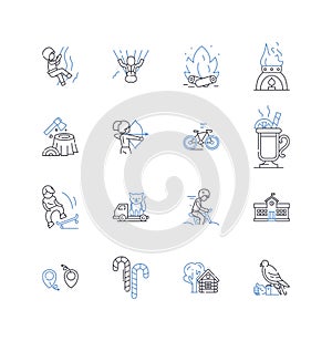 Escape line icons collection. Breakout, Liberty, Freedom, Evasion, Fugitive, Getaway, Elude vector and linear