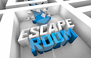 Escape Room Experience Mystery Solve Challenge Puzzle Escape Maze Words 3d Illustration