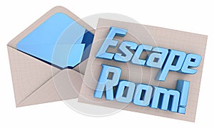 Escape Room Invitation Envelope Party Fun Experience Invited 3d Illustration