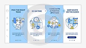 Escape room winning methods blue and white onboarding template
